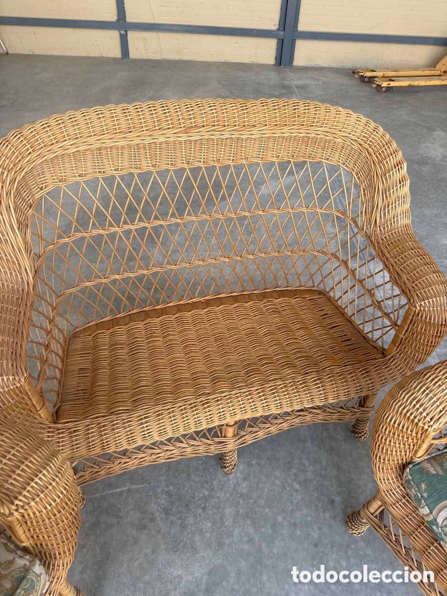 Antig&uuml;edades: Lote De, sof&aacute; y sillones de mimbre - Foto 3
