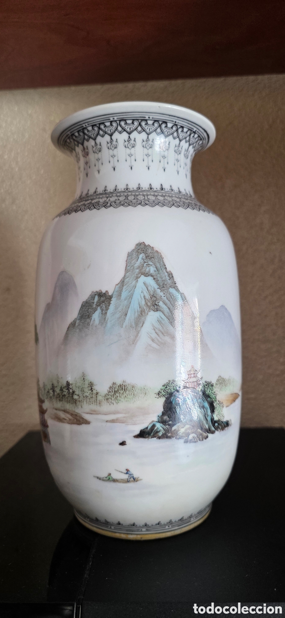 Antig&uuml;edades: Jarr&oacute;n chino porcelana Qianjiang Cai paisaje y caligraf&iacute;a &ndash; Jingdezhen &ndash; Rep&uacute;blica &ndash; 22 cm