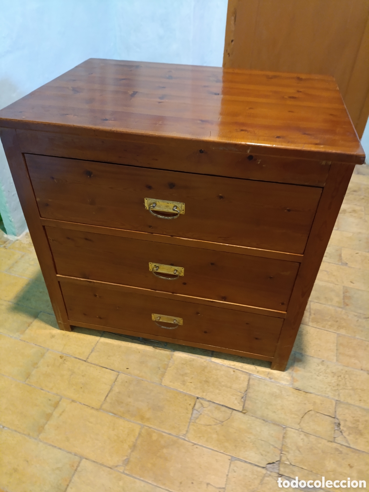 Antig&uuml;edades: C&oacute;moda de madera 3 cajones de origen - Foto 2