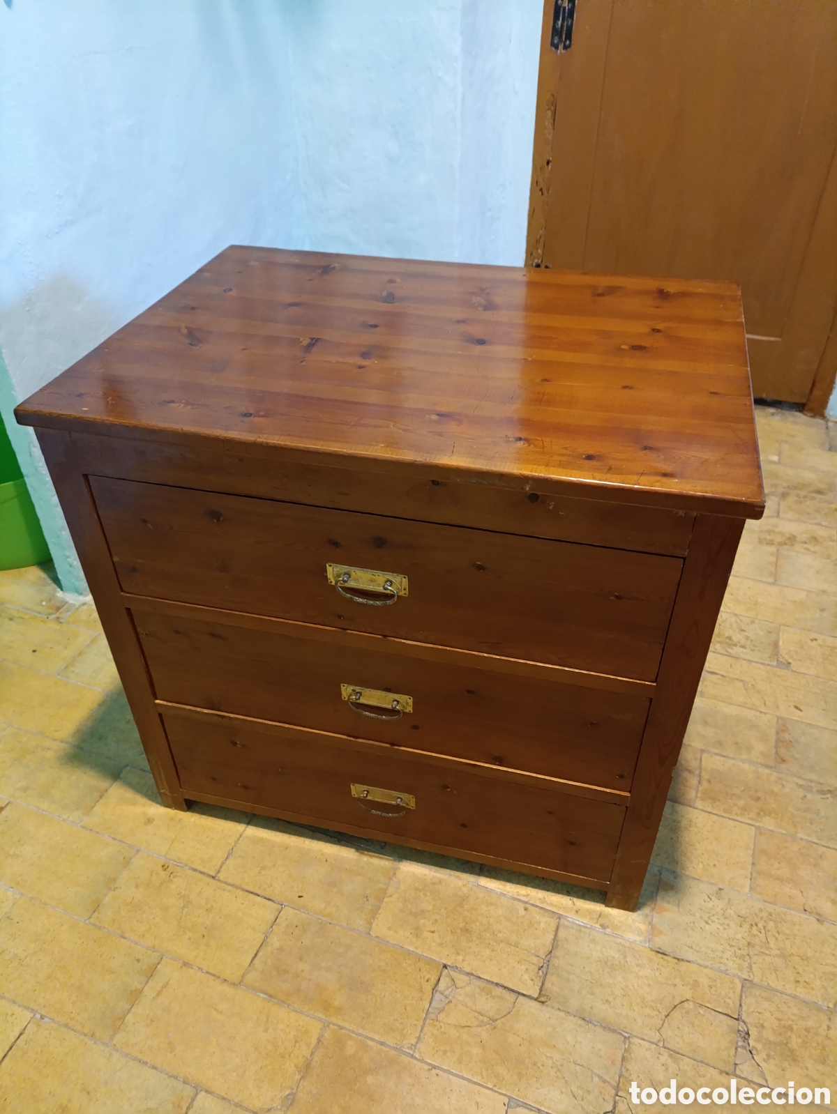 Antig&uuml;edades: C&oacute;moda de madera 3 cajones de origen - Foto 3