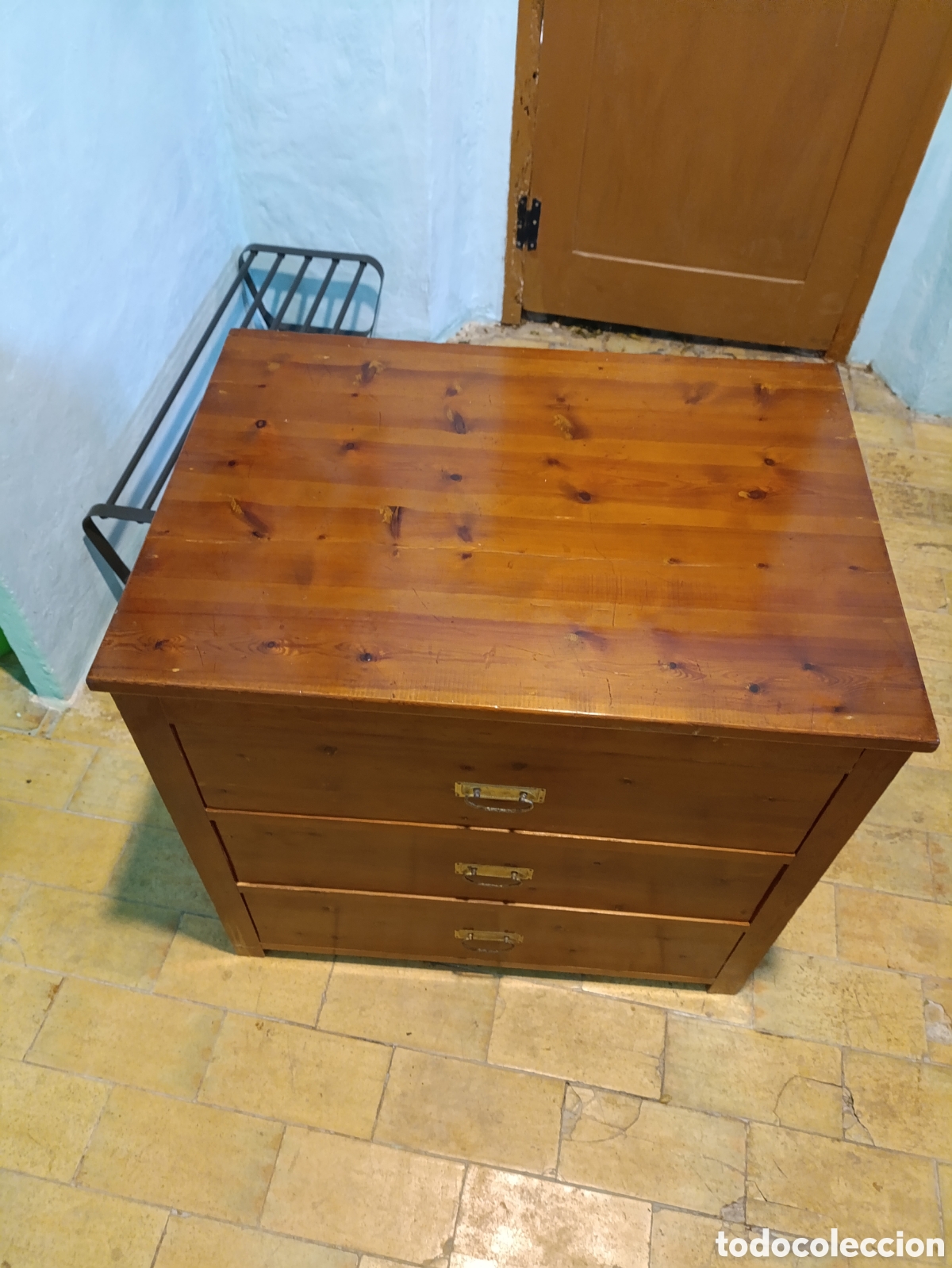 Antig&uuml;edades: C&oacute;moda de madera 3 cajones de origen - Foto 5