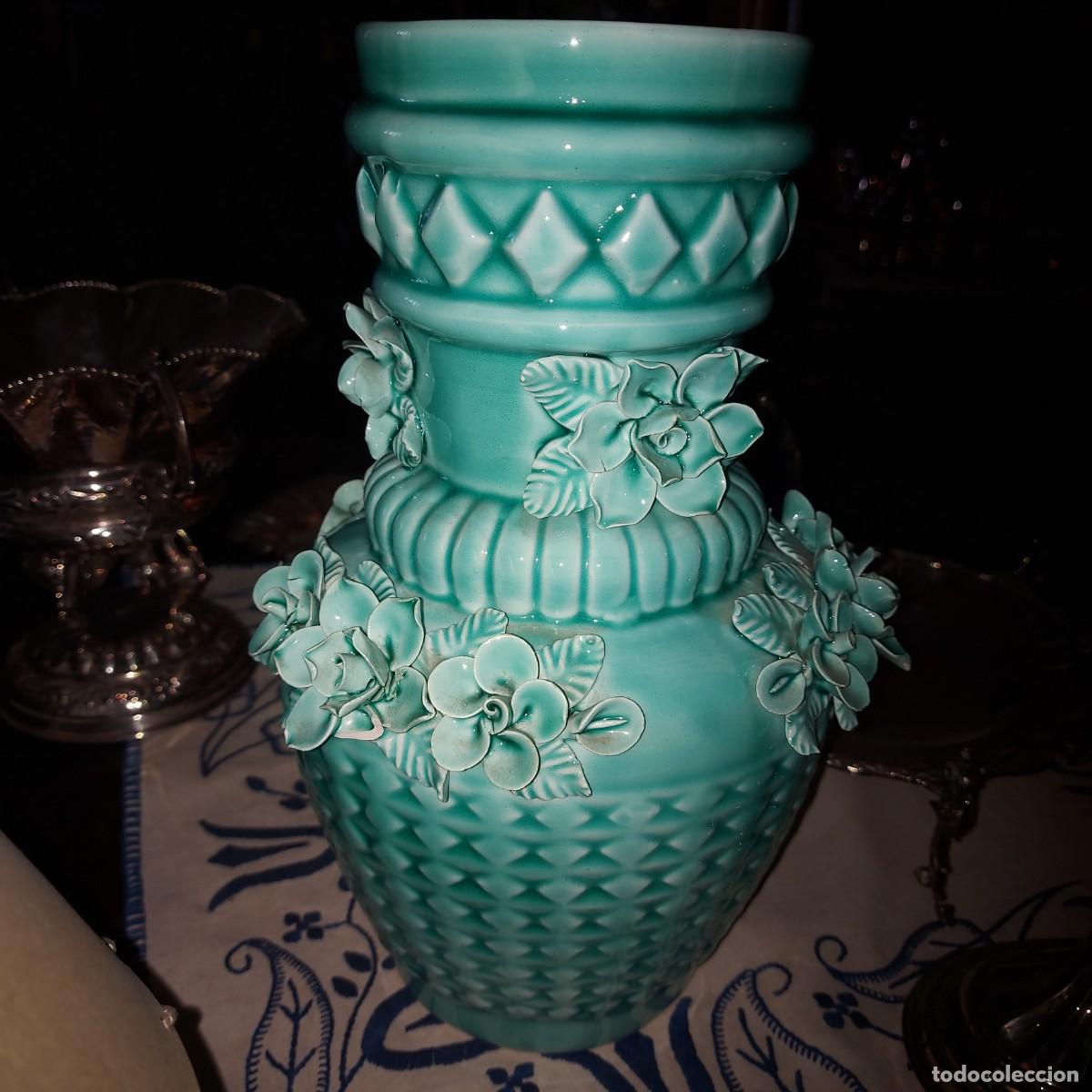 Antig&uuml;edades: JARRON VINTAGE DE CERAMICA DE MANISES, A&Ntilde;OS 60-70