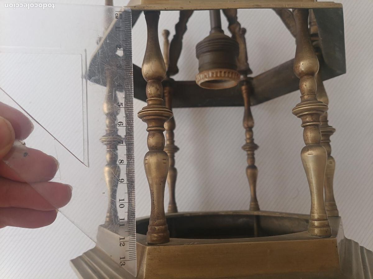 Antig&uuml;edades: Farol antiguo de bronce de techo - Foto 2