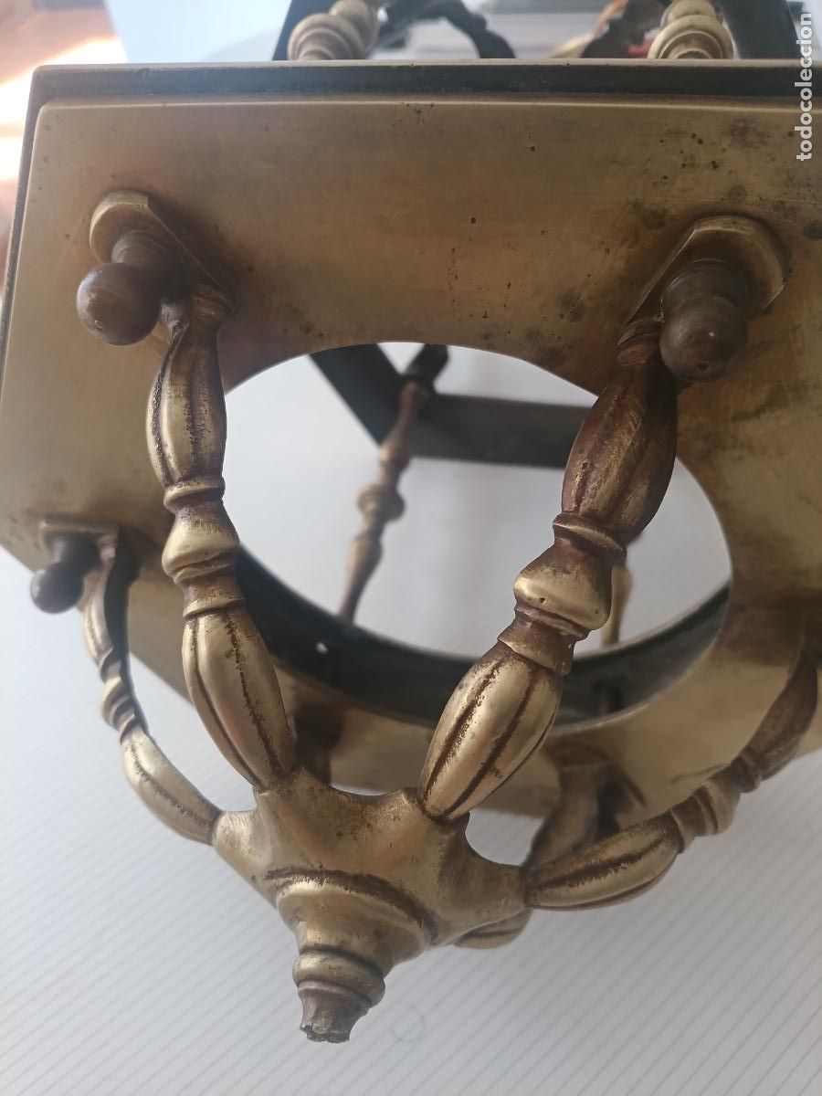 Antig&uuml;edades: Farol antiguo de bronce de techo - Foto 3