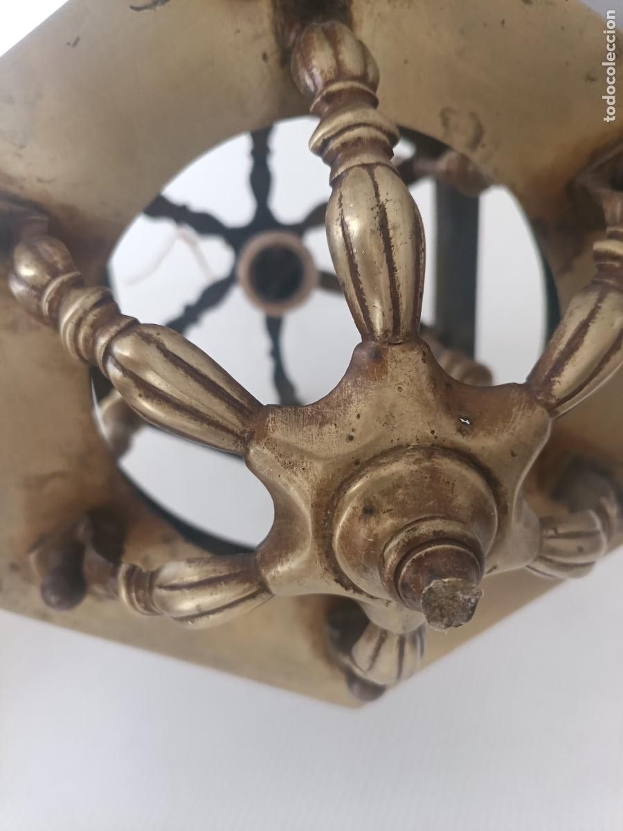 Antig&uuml;edades: Farol antiguo de bronce de techo - Foto 8