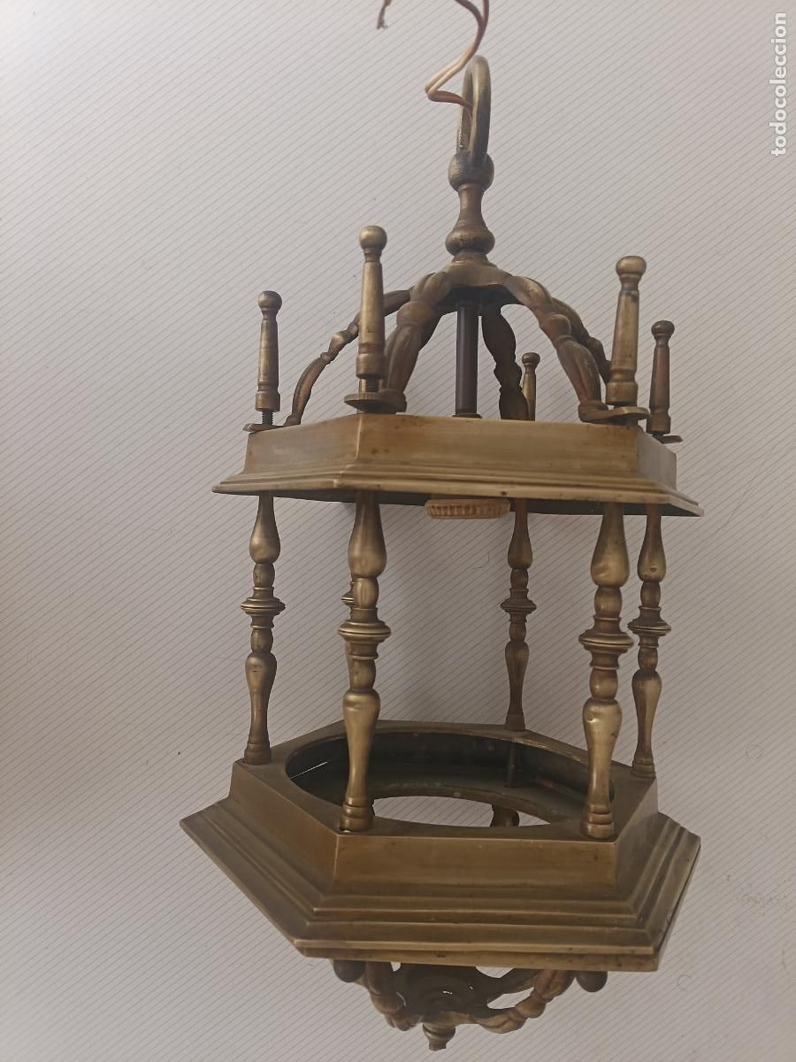 Antig&uuml;edades: Farol antiguo de bronce de techo