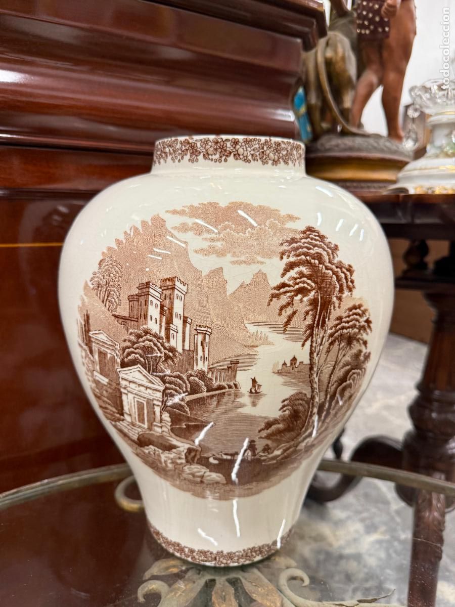 Antig&uuml;edades: BONITO JARRON CERAMICA LA CARTUJA PICKMAN - MEDIDA TOTAL 35 CM