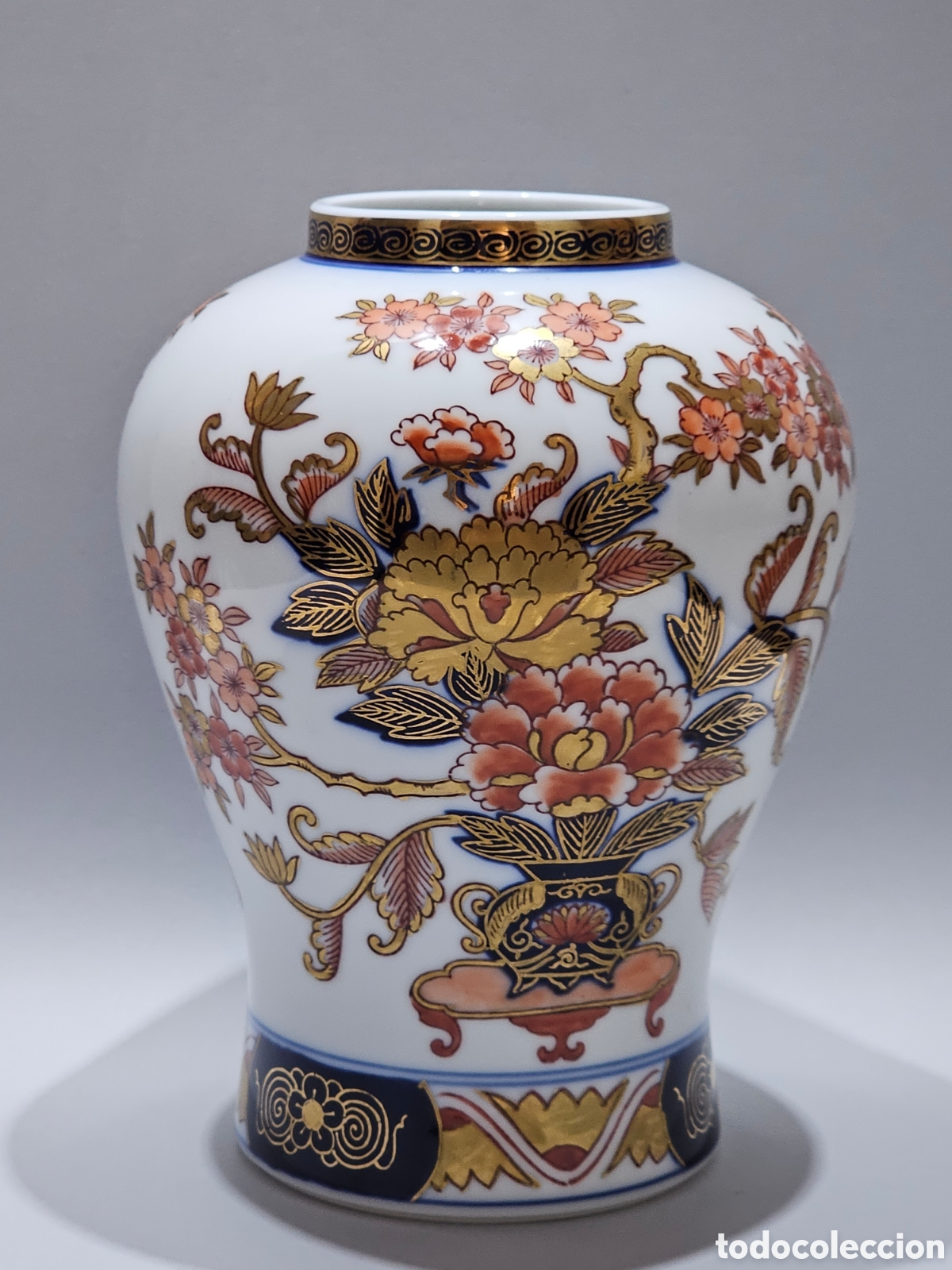 Antig&uuml;edades: Jarr&oacute;n Porcelana Japonesa Gold Imari Pintado a Mano (23 cm - 1,28 kg)