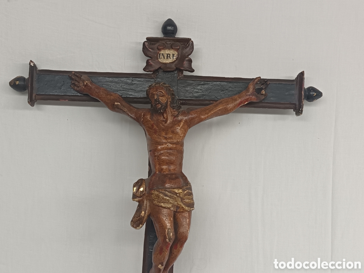 Antig&uuml;edades: ANTIGUO CRISTO DEL SIGLO XVIII, MADERA POLICROMADA 68 x 46 CM