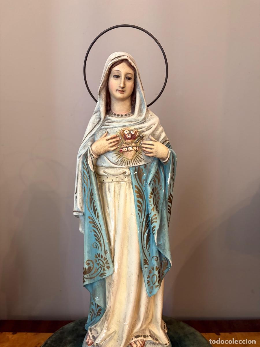 Antig&uuml;edades: FIGURA VIRGEN SAGRADO CORAZ&Oacute;N