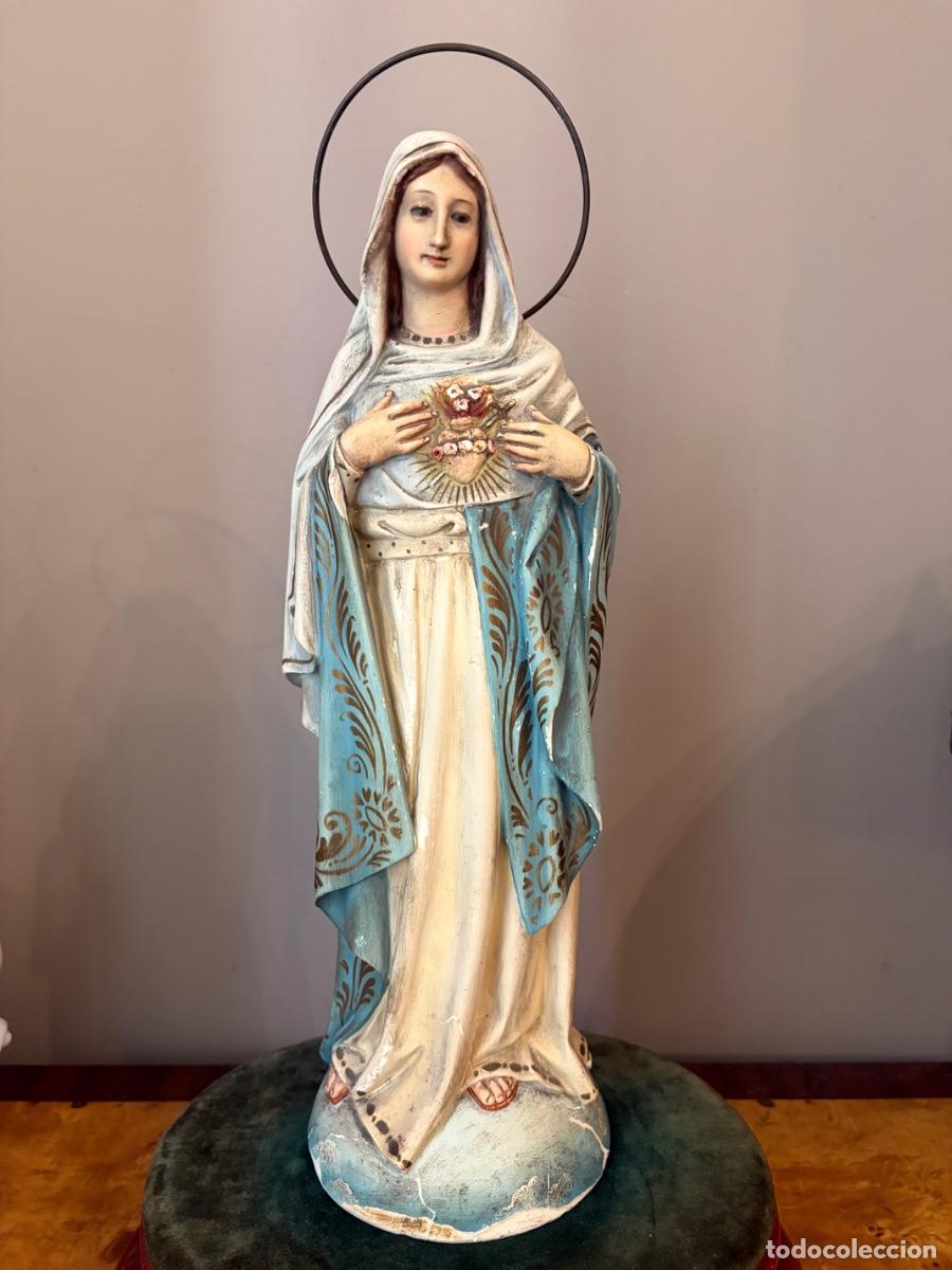 Antig&uuml;edades: FIGURA VIRGEN SAGRADO CORAZ&Oacute;N - Foto 2