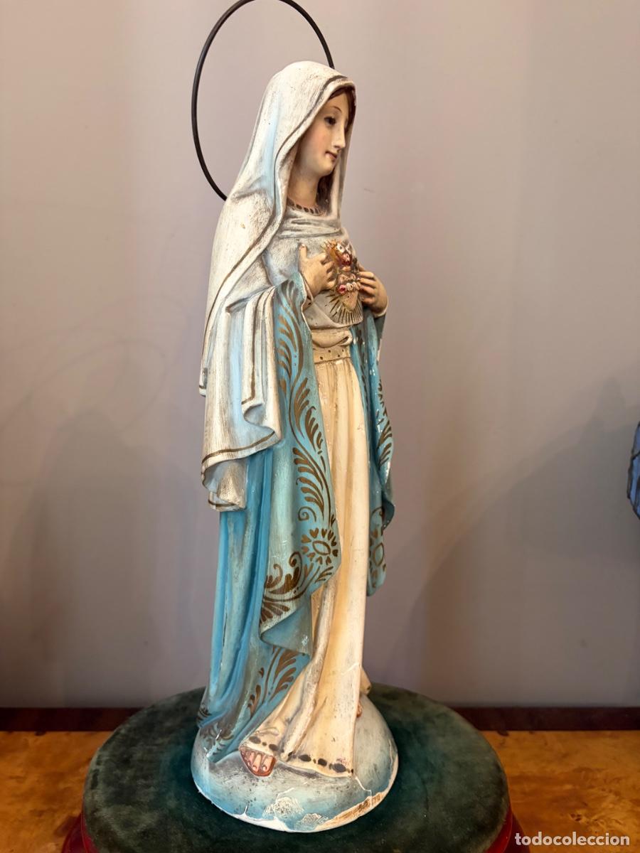 Antig&uuml;edades: FIGURA VIRGEN SAGRADO CORAZ&Oacute;N - Foto 3