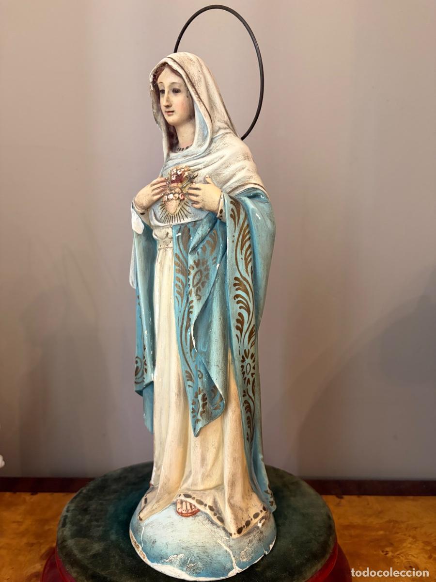 Antig&uuml;edades: FIGURA VIRGEN SAGRADO CORAZ&Oacute;N - Foto 7