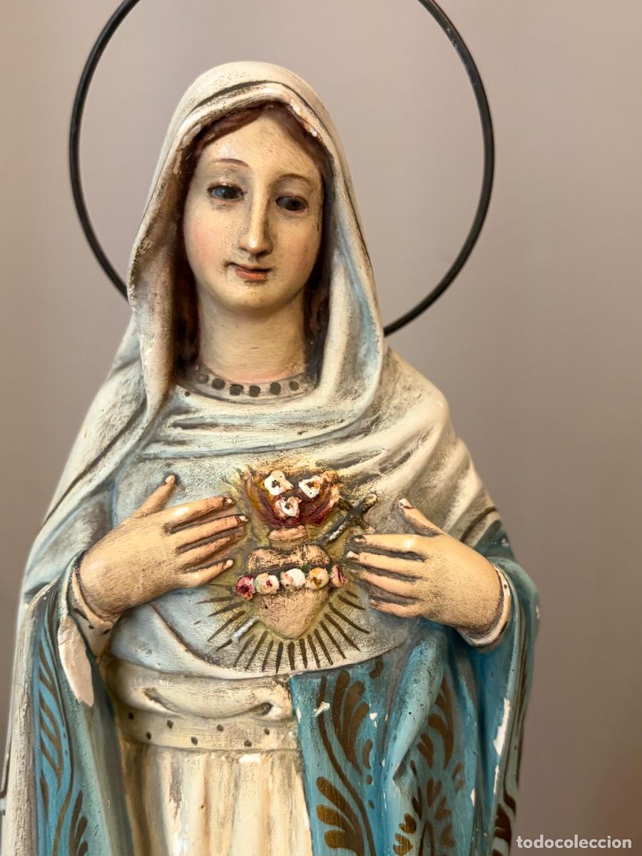 Antig&uuml;edades: FIGURA VIRGEN SAGRADO CORAZ&Oacute;N - Foto 8