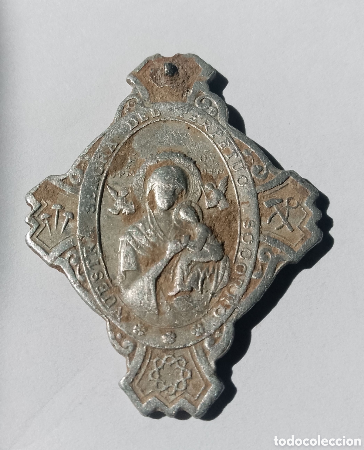 Antig&uuml;edades: MEDALLA ANTIGUA DE CALAMINA - Foto 2