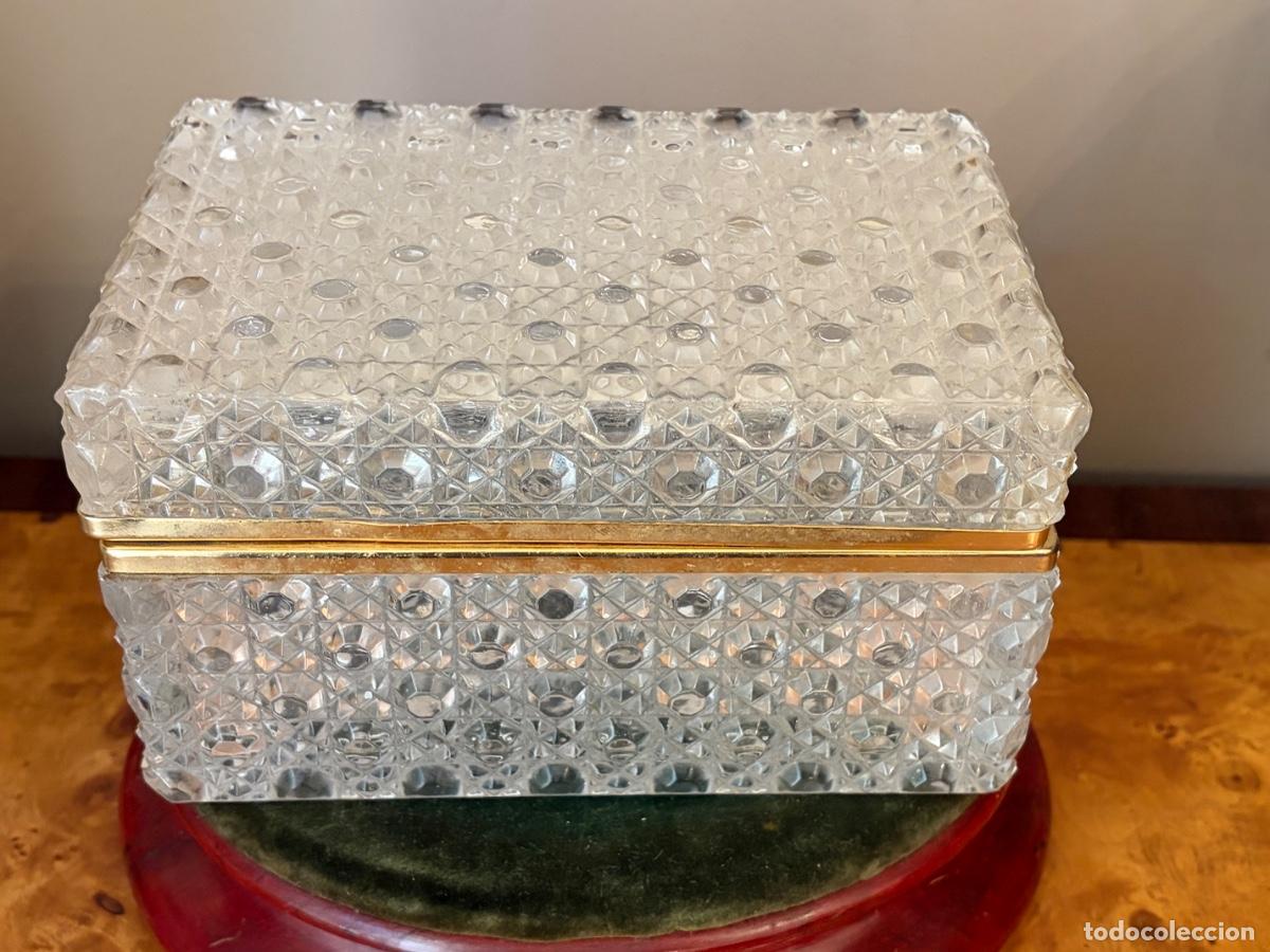 Antig&uuml;edades: Joyero franc&eacute;s de cristal tallado Baccarat, a&ntilde;os 70