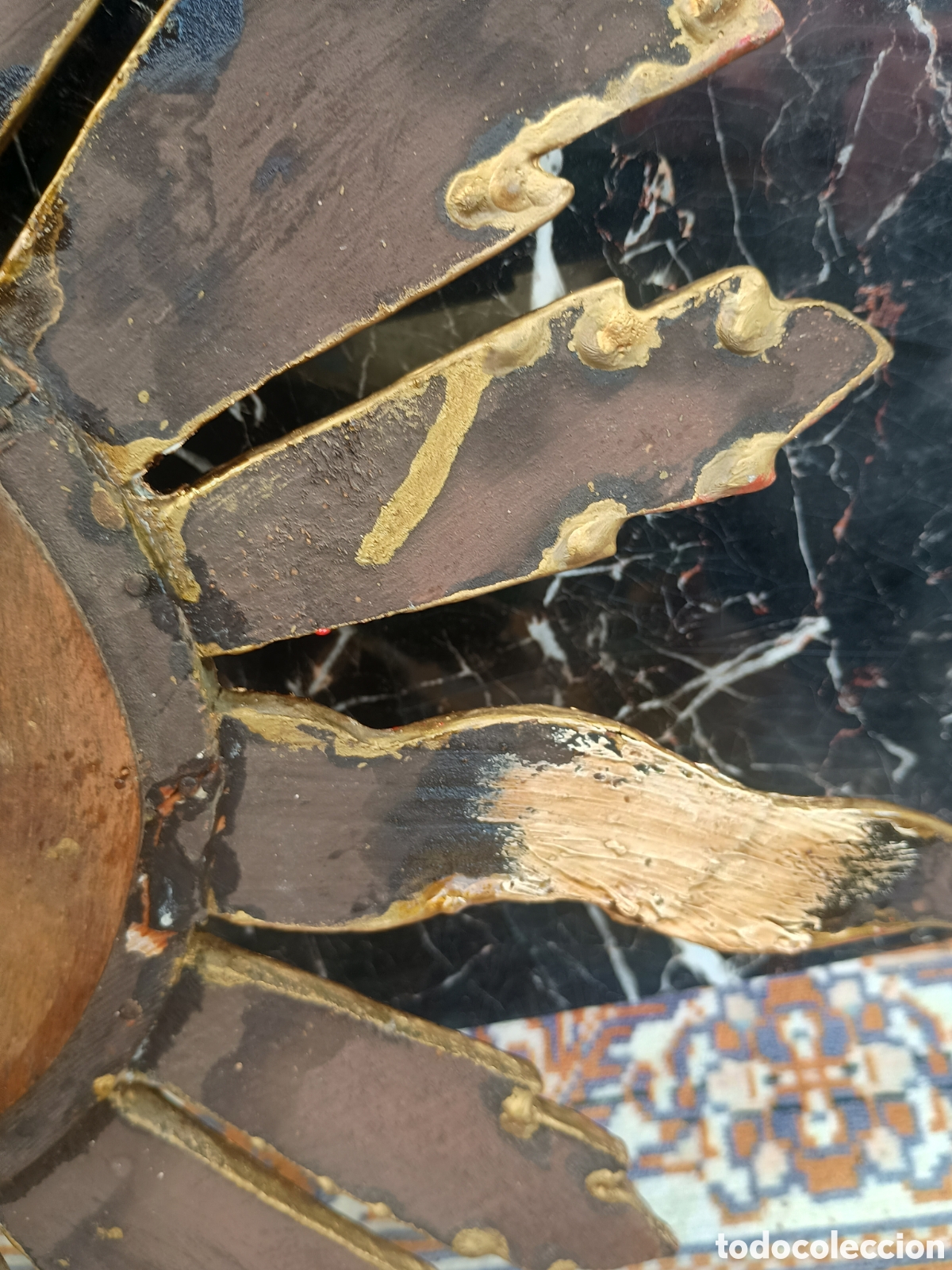 Antig&uuml;edades: Espejo sol madera dorado - Foto 9