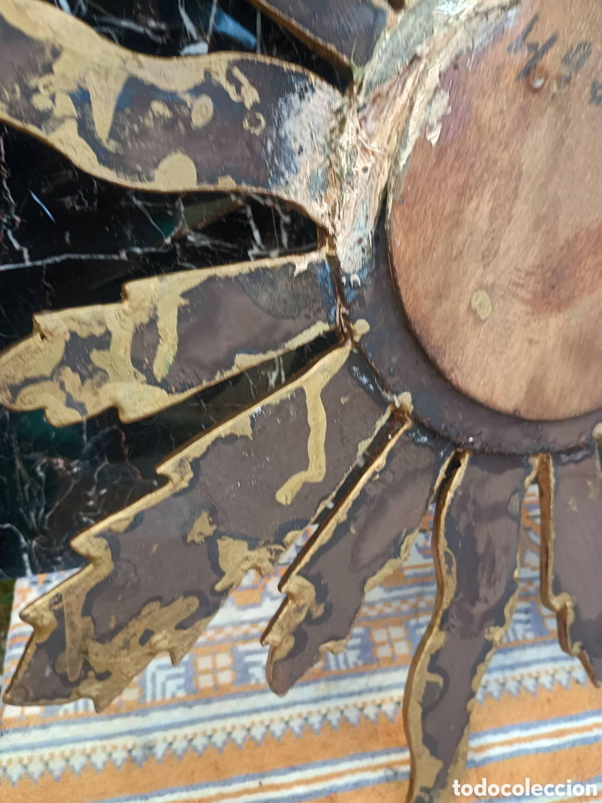 Antig&uuml;edades: Espejo sol madera dorado - Foto 11