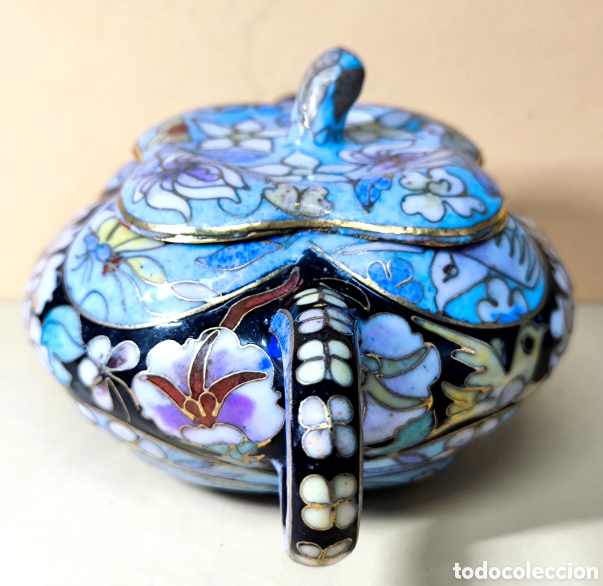 Antig&uuml;edades: TETERA ESMALTE CLOISONN&Eacute; 15 cm. - Foto 2