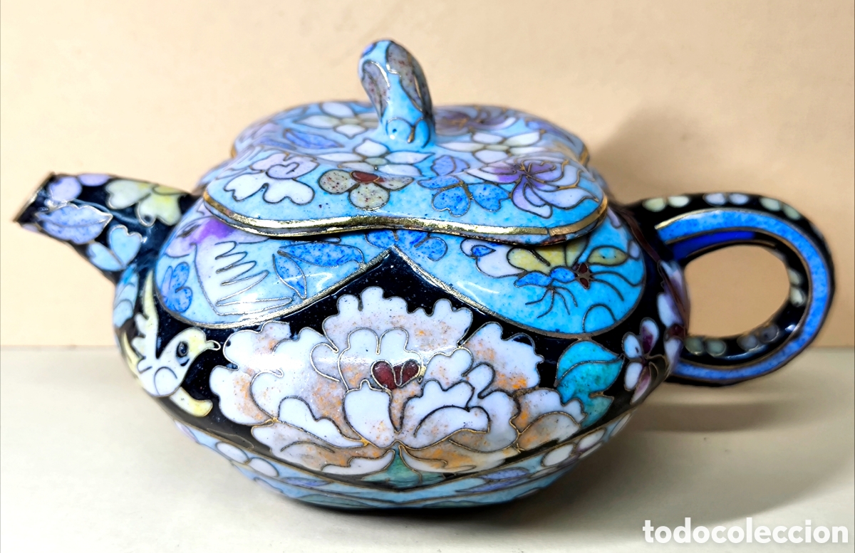 Antig&uuml;edades: TETERA ESMALTE CLOISONN&Eacute; 15 cm. - Foto 3