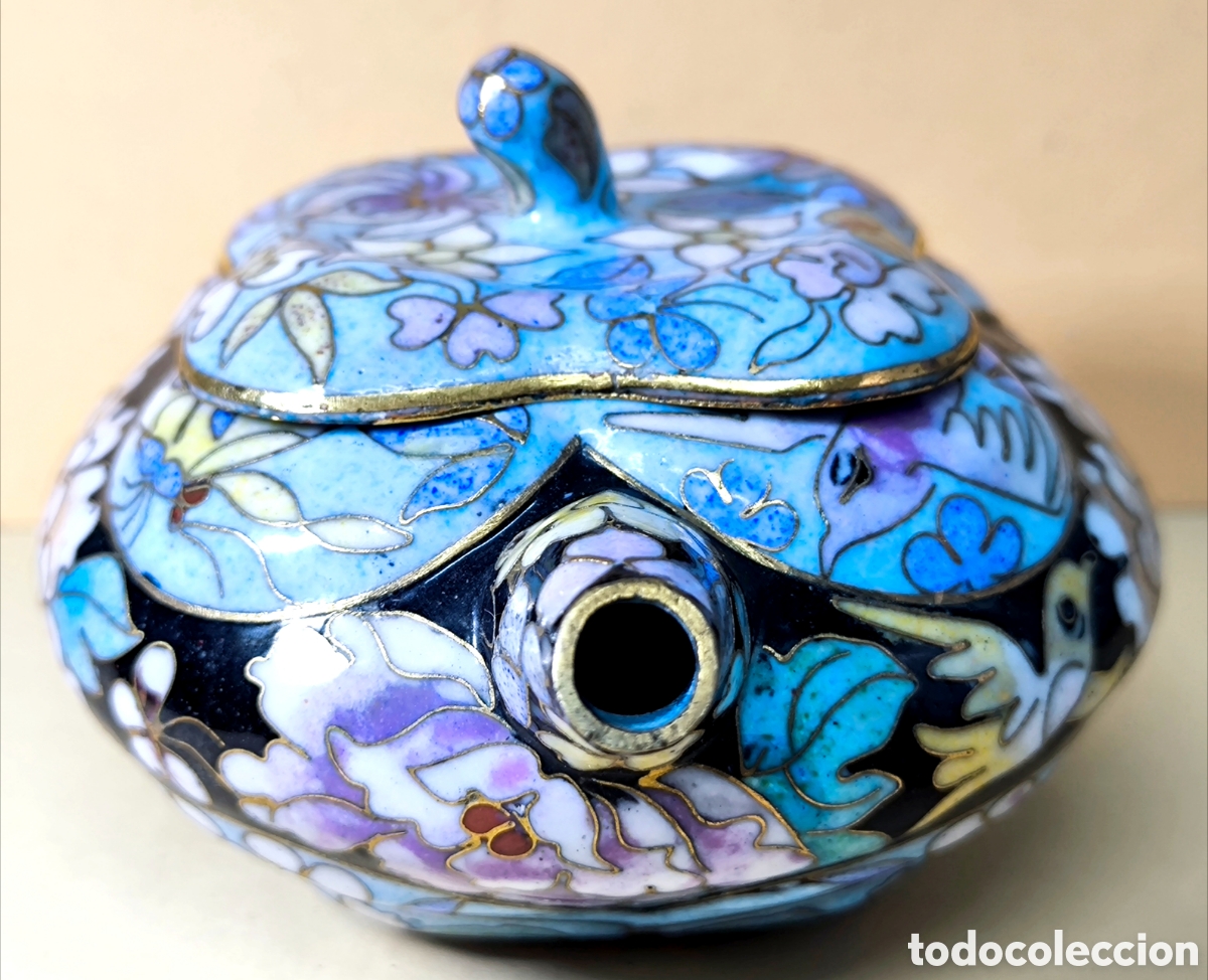 Antig&uuml;edades: TETERA ESMALTE CLOISONN&Eacute; 15 cm. - Foto 4