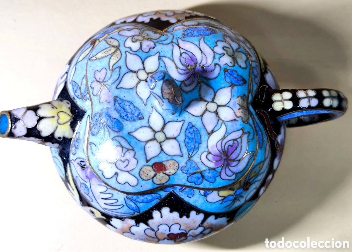 Antig&uuml;edades: TETERA ESMALTE CLOISONN&Eacute; 15 cm. - Foto 5