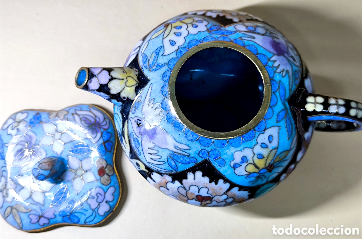 Antig&uuml;edades: TETERA ESMALTE CLOISONN&Eacute; 15 cm. - Foto 6