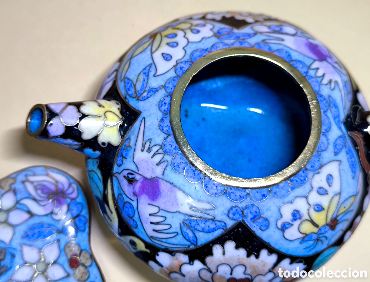 Antig&uuml;edades: TETERA ESMALTE CLOISONN&Eacute; 15 cm. - Foto 7
