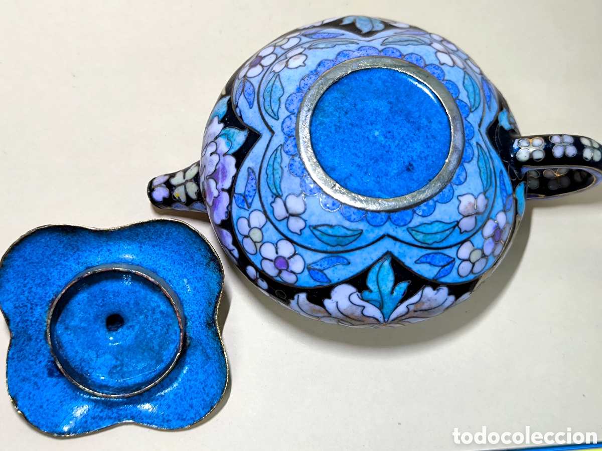 Antig&uuml;edades: TETERA ESMALTE CLOISONN&Eacute; 15 cm. - Foto 8