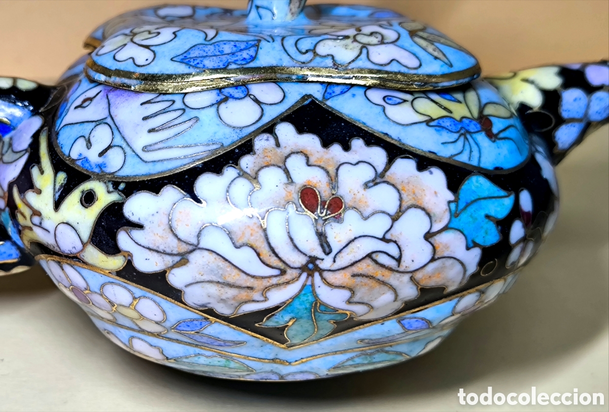 Antig&uuml;edades: TETERA ESMALTE CLOISONN&Eacute; 15 cm. - Foto 9