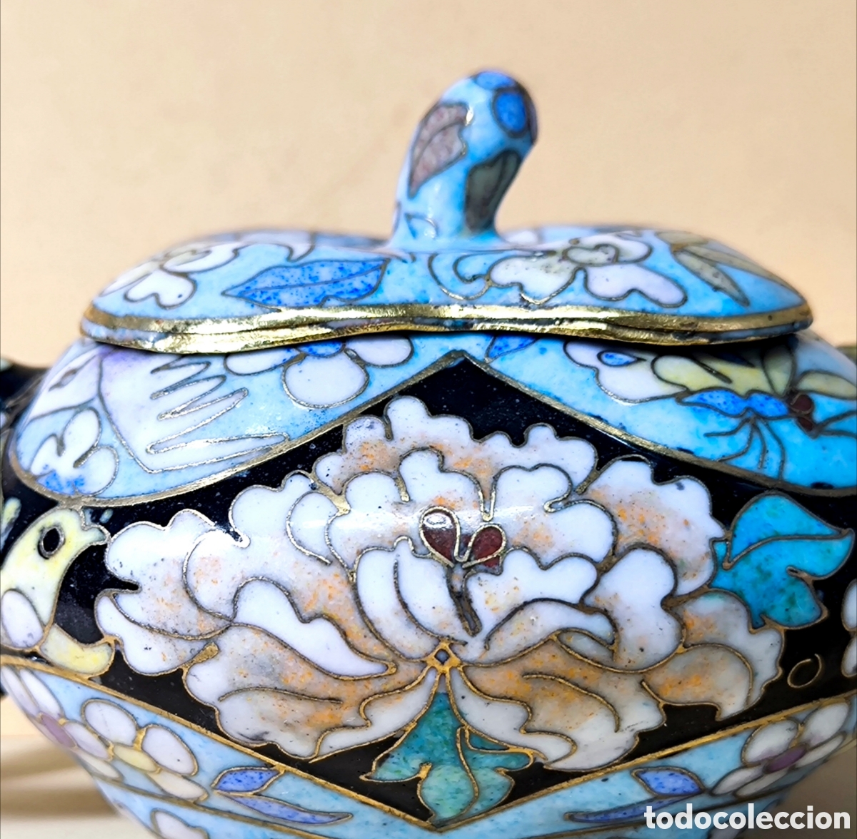 Antig&uuml;edades: TETERA ESMALTE CLOISONN&Eacute; 15 cm. - Foto 10