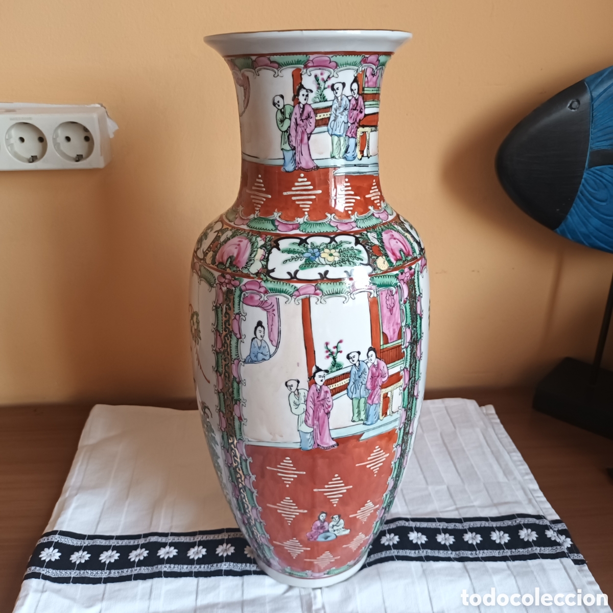 Antig&uuml;edades: Gran Jarr&oacute;n Chino Familia Rosa Cant&oacute;n 42 cm - Vintage Hong Kong