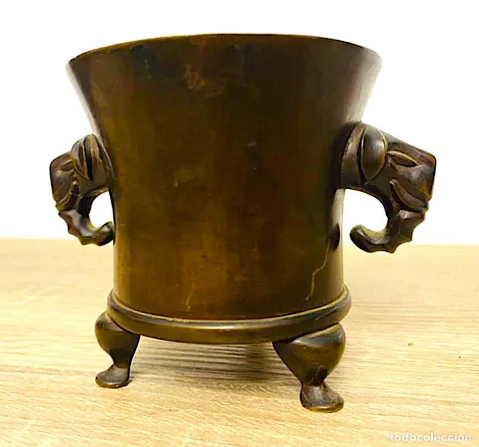 Antig&uuml;edades: Incensario Bronce Elefante Dinast&iacute;a Qing Siglo XIX