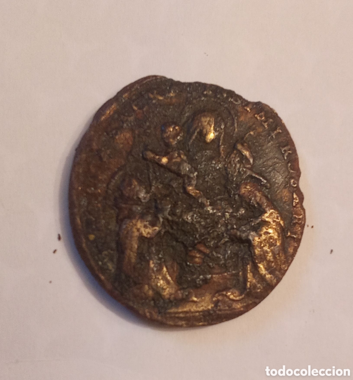 Antig&uuml;edades: MEDALLA ANTIGUA DE BRONCE - Foto 2