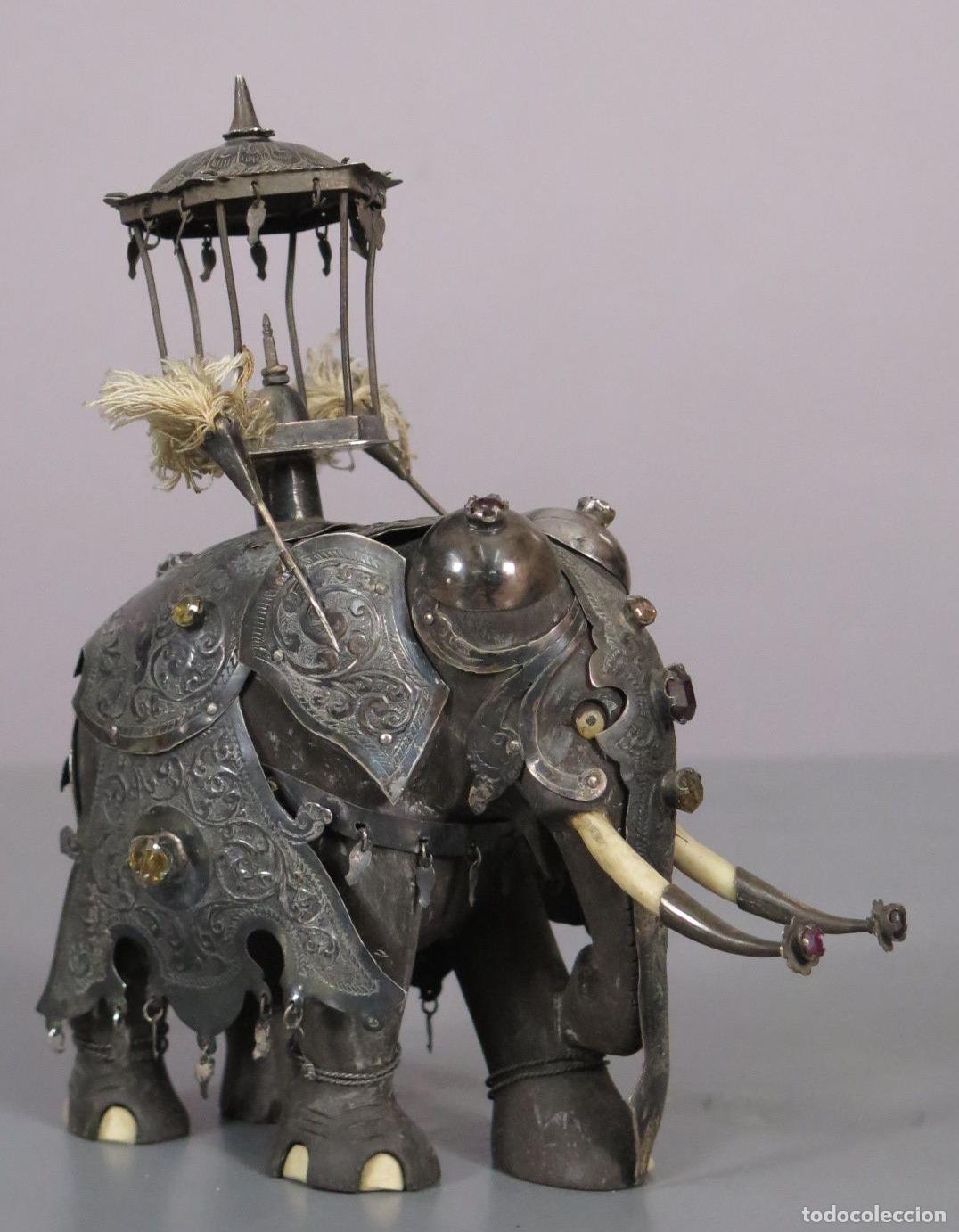 Antig&uuml;edades: ELEFANTE Kandy Esala Perahera. SRI LANKA. PLATA. HACIA 1950