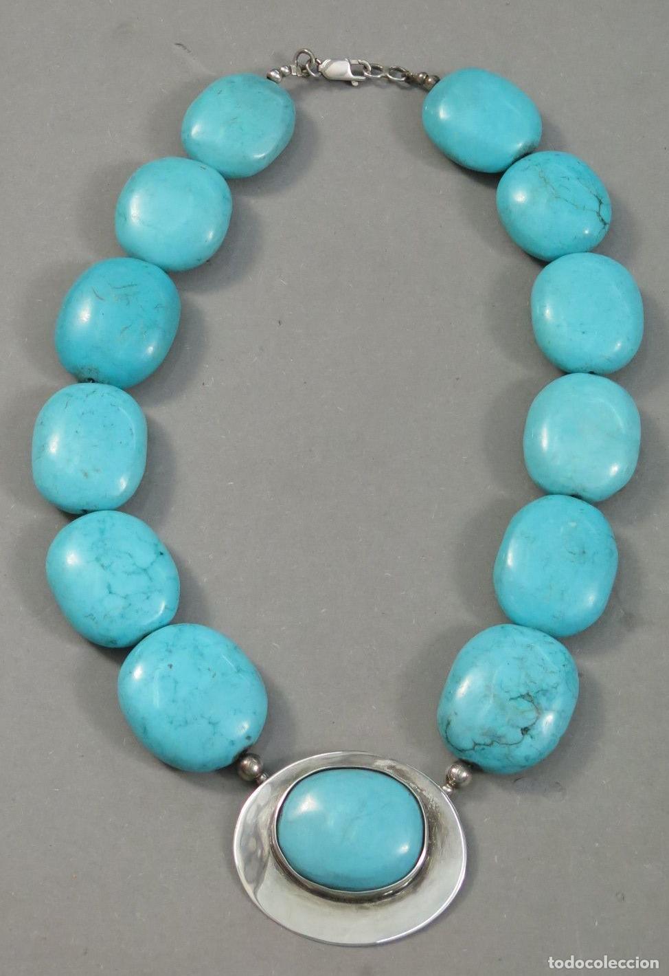 Antig&uuml;edades: COLLAR. TURQUESA Y PLATA. SIGLO XX - Foto 1