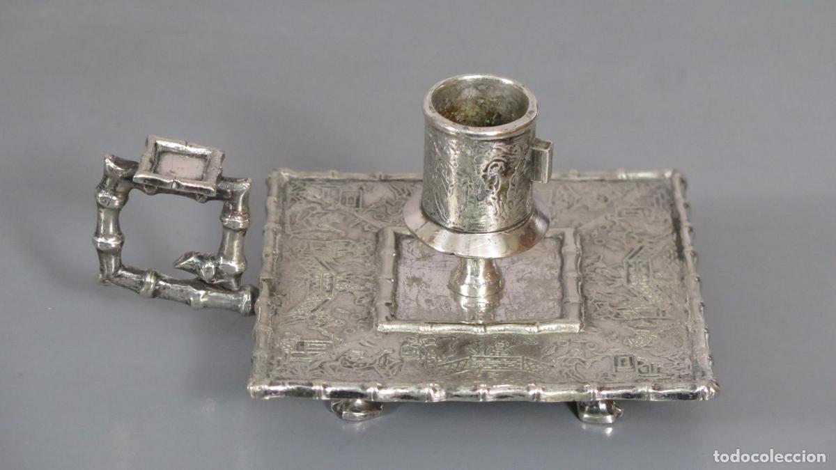 Antig&uuml;edades: PALMATORIA. BRONCE PLATEADO. CHINERIAS. HACIA 1900. MENESES
