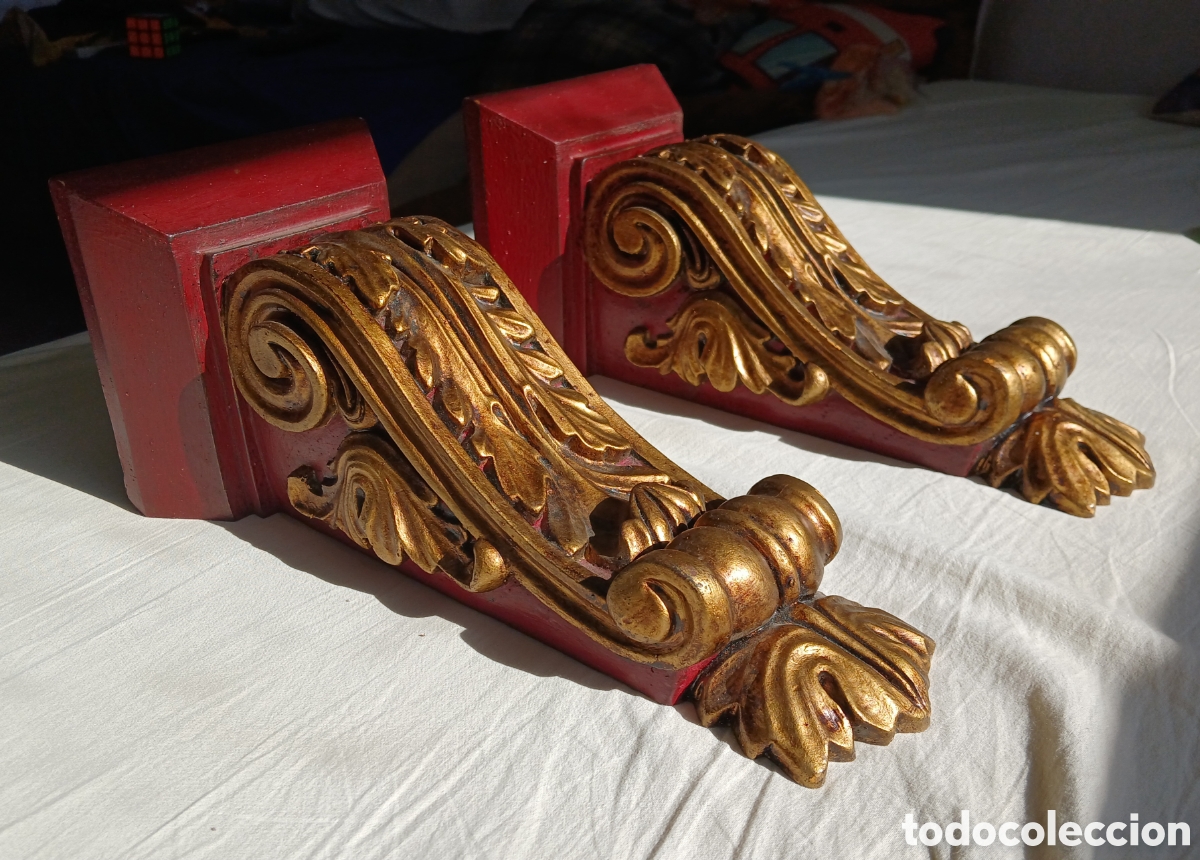 Antig&uuml;edades: Mensulas de madera tallada - Foto 2