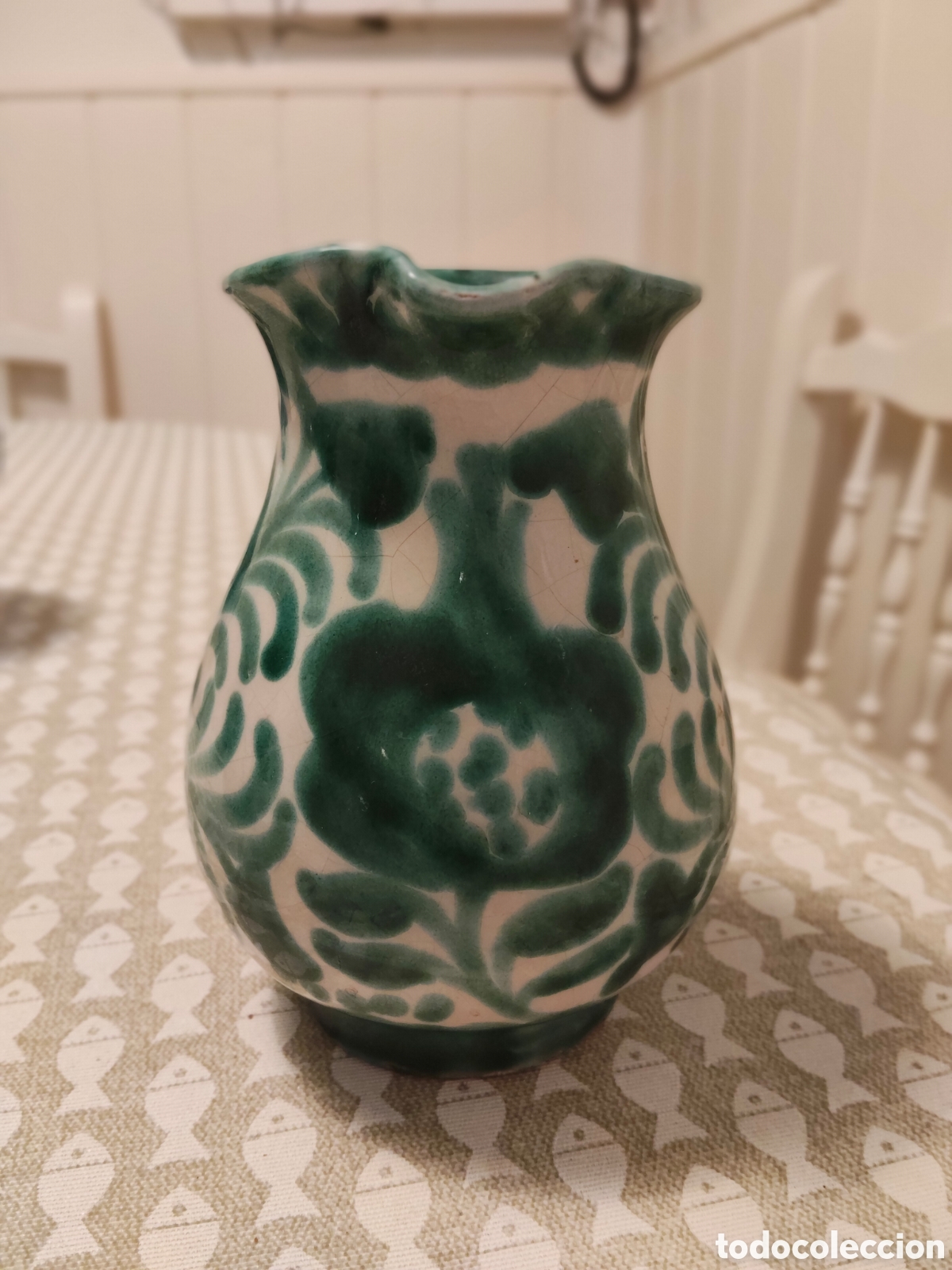 Antig&uuml;edades: Jarr&oacute;n o jarra peque&ntilde;a de cer&aacute;mica de Fajalauza, un estilo tradicional artesanal originario del Alba
