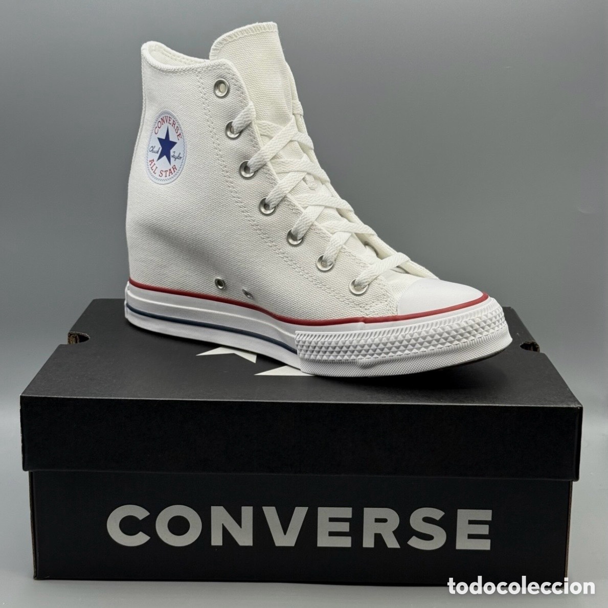 Antig&uuml;edades: NUEVAS Converse All Star Wedge blancas tallas 37-39