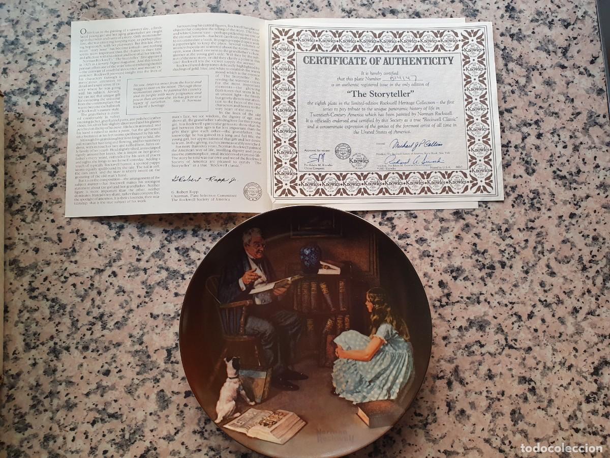 Antig&uuml;edades: PLATO DE PORCELANA NORMAN ROCKWELL &rdquo;THE STORYTELLER&rdquo; EDWIN M. KNOWLES 1984 (CON CAJA Y CERTIFICADO)