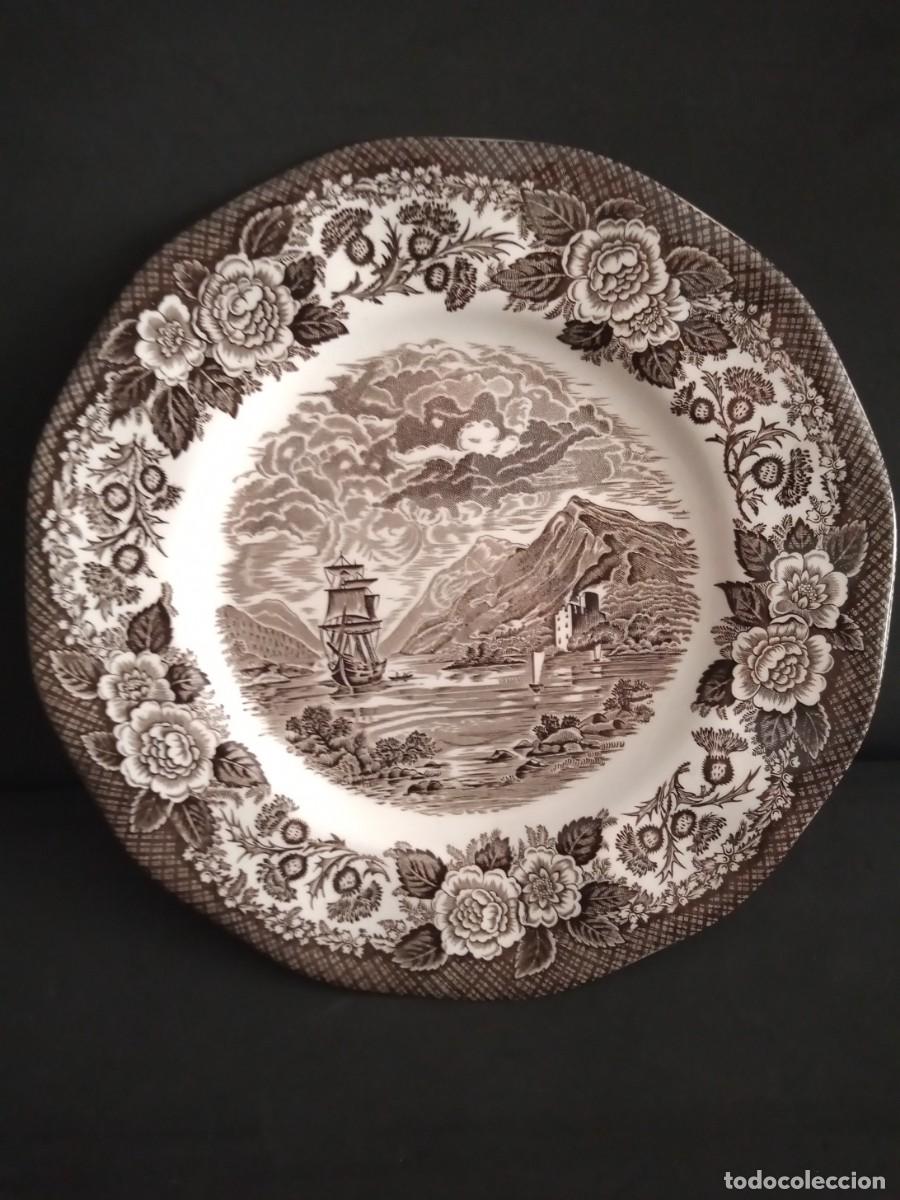 Antig&uuml;edades: PLATO LOZA INGLESA ENOCH WEDGWOOD LOCH OICH MARRON