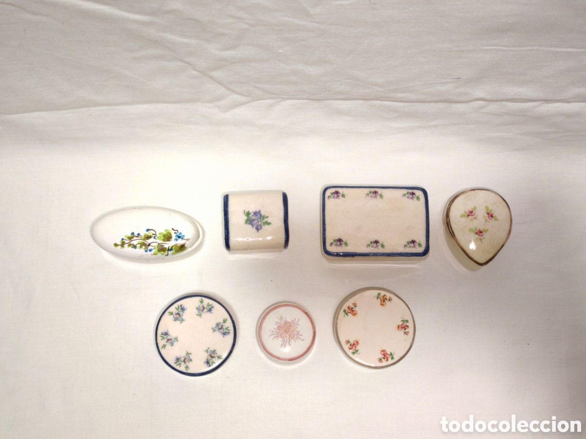 Antig&uuml;edades: Conjunto de 7 cajas de porcelana - Foto 2