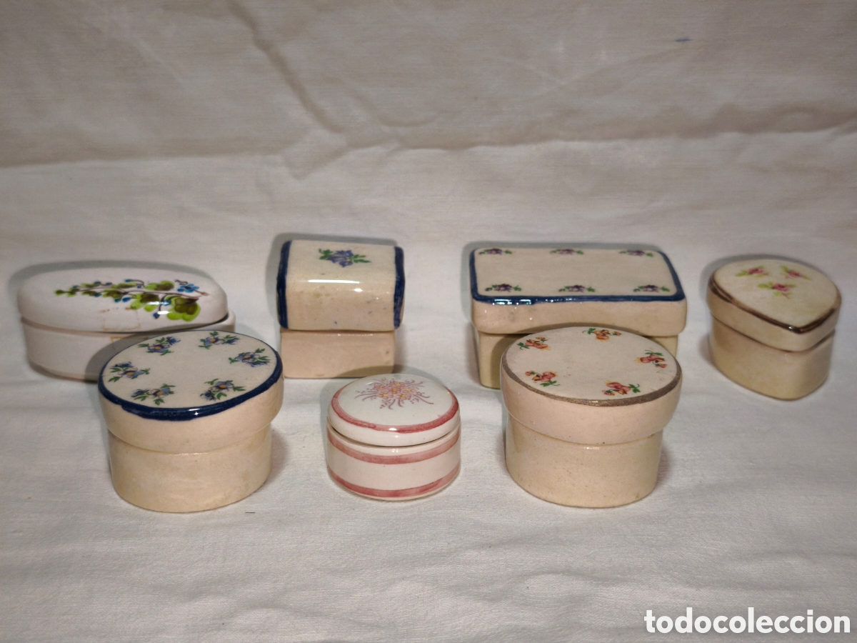 Antig&uuml;edades: Conjunto de 7 cajas de porcelana - Foto 3