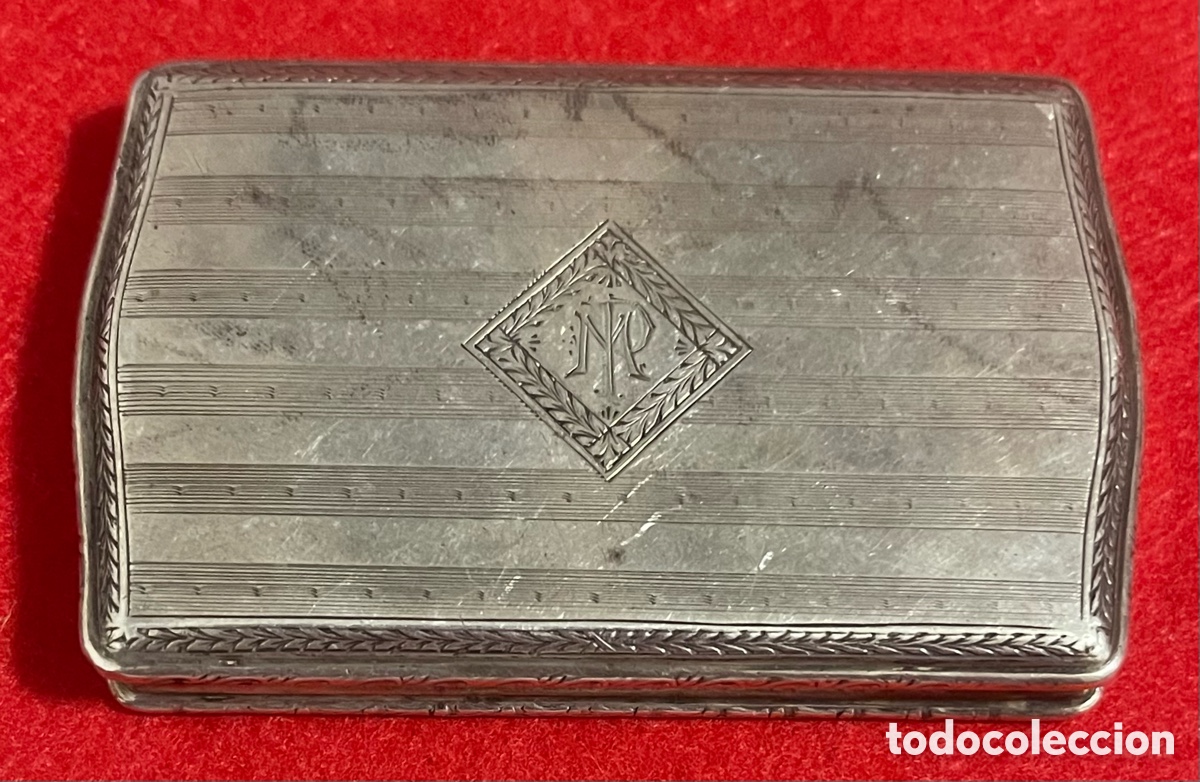 Antig&uuml;edades: Precioso, caja tarjetero antigua, en plata de ley. Siglo XIX.