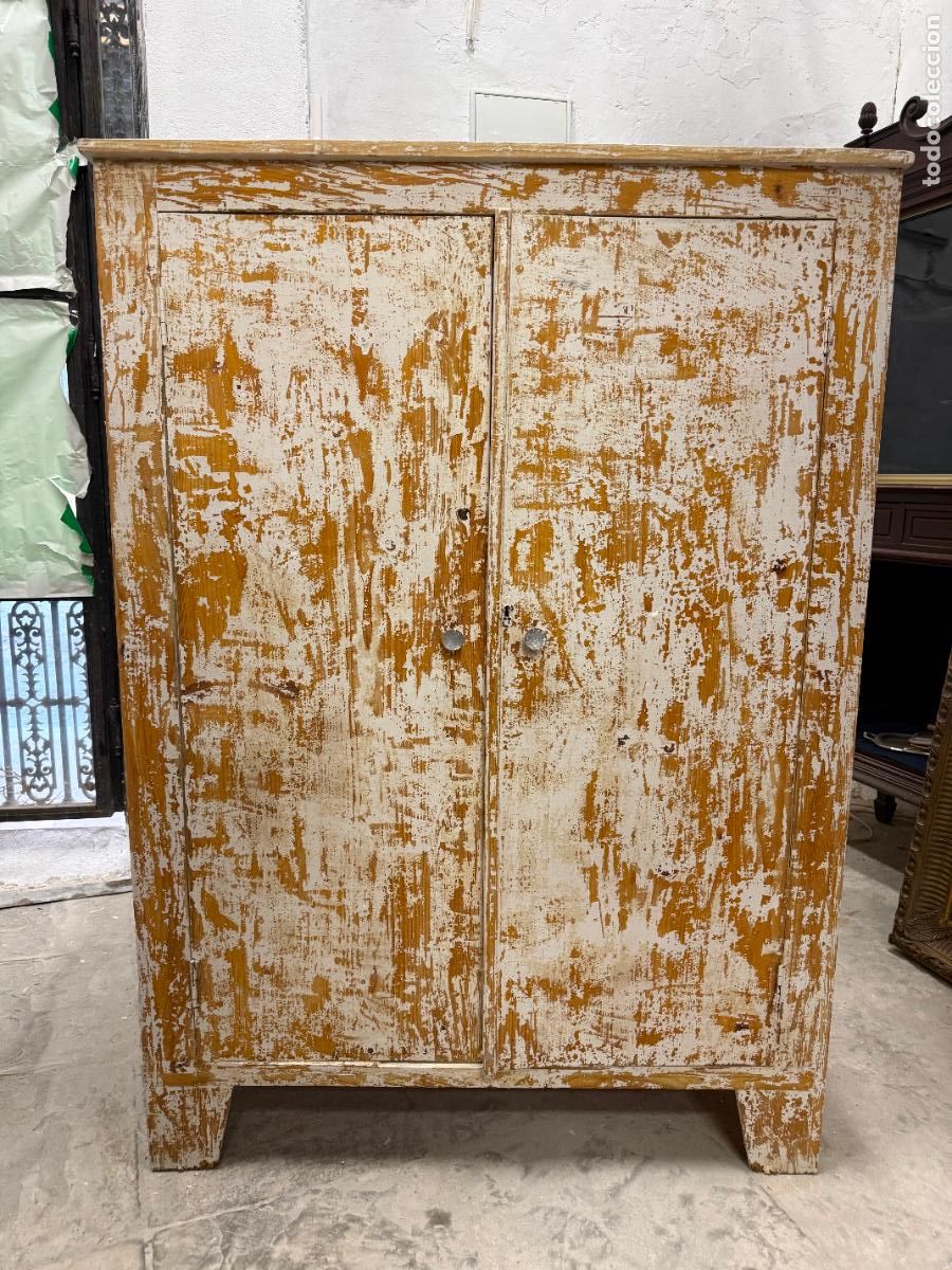 Antig&uuml;edades: ANTIGUO MUEBLE ARMARIO EN MADERA DE PINO - MEDIDA 144X102X51 CM
