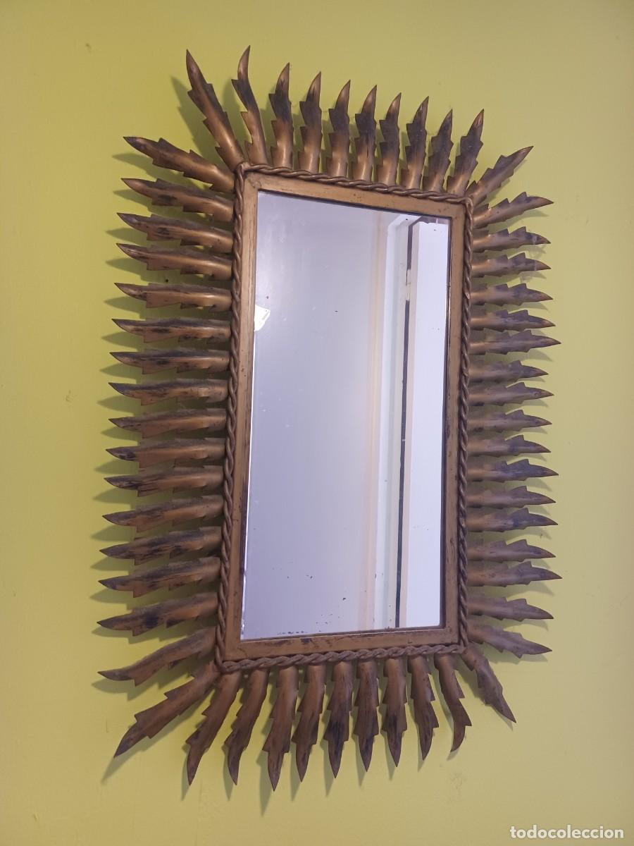 Antig&uuml;edades: Espejo antiguo en forma de sol - Foto 2