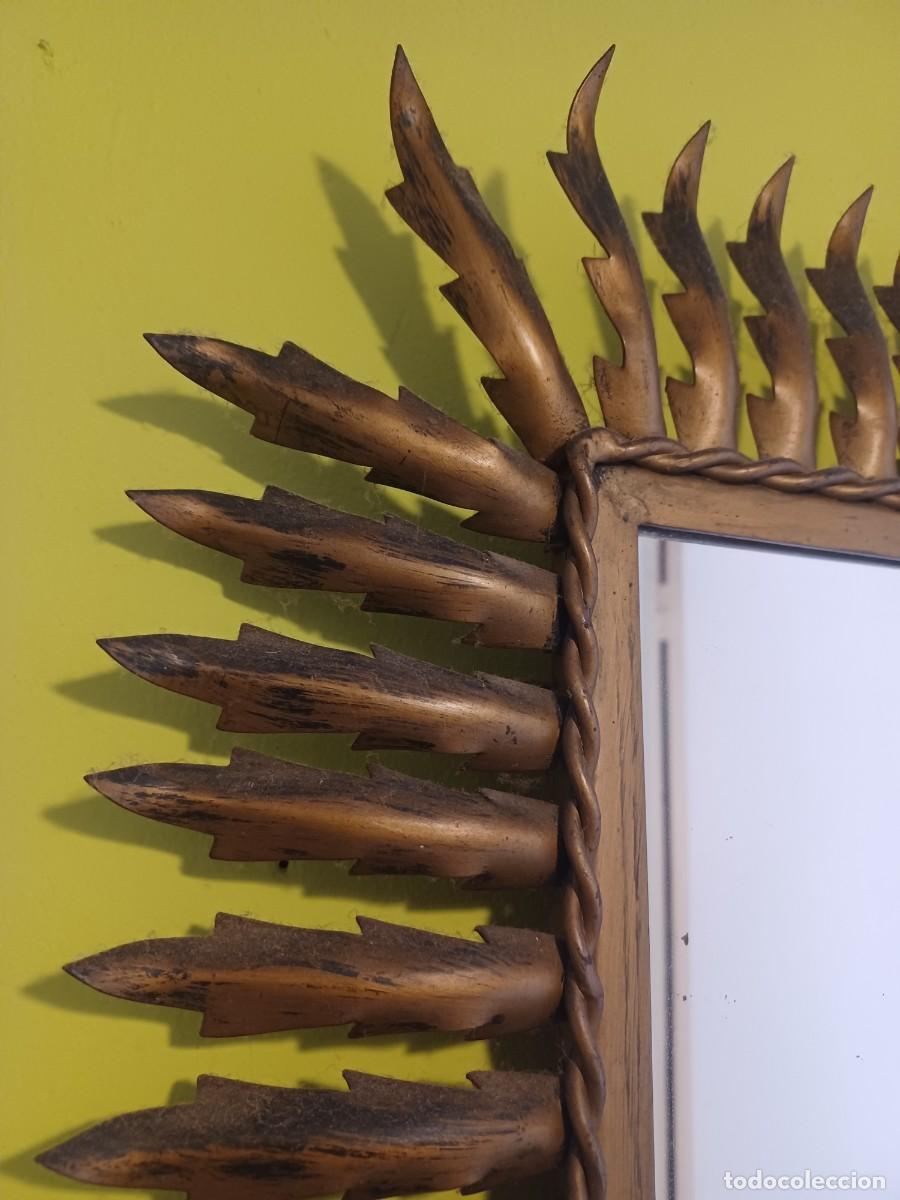 Antig&uuml;edades: Espejo antiguo en forma de sol - Foto 3