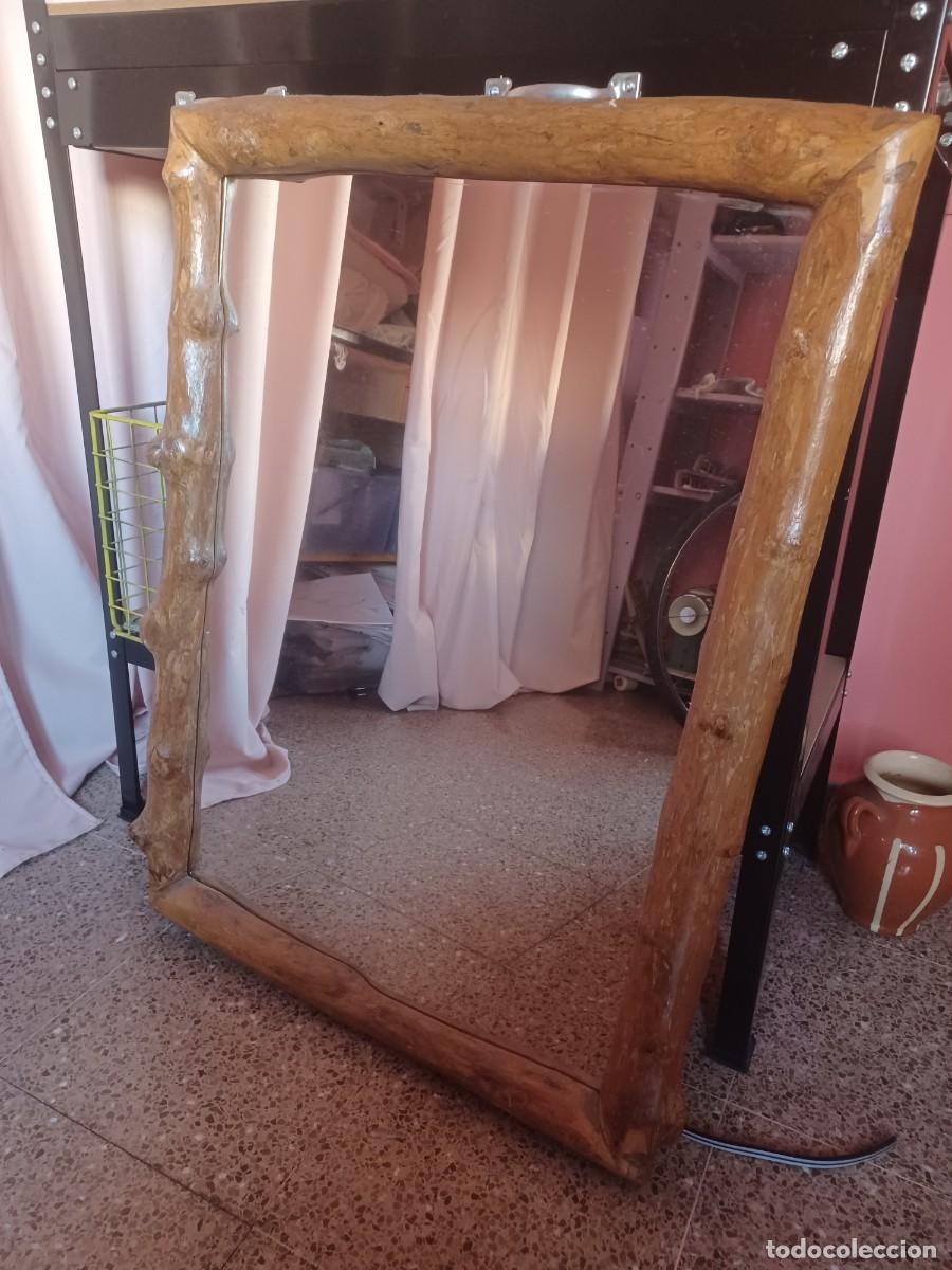 Antig&uuml;edades: Espejo de ramas de madera antiguo