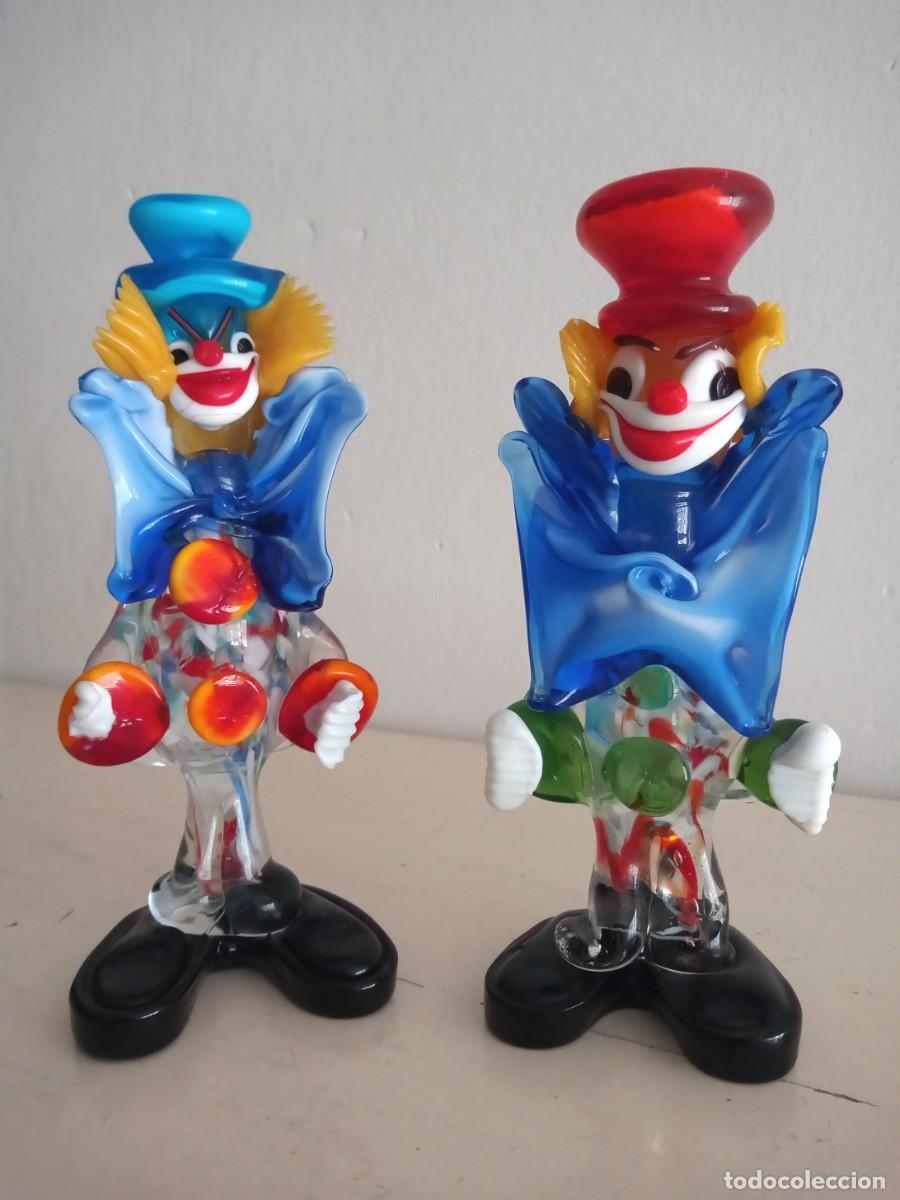 Antig&uuml;edades: PAREJA PAYASOS CRISTAL MURANO VINTAGE A&Ntilde;OS 50
